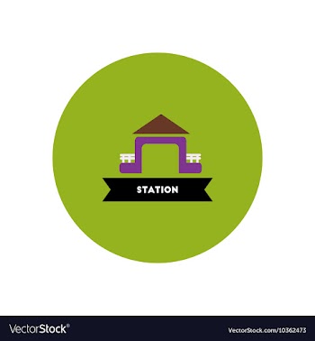 Stylish icon in color circle building Station vector image