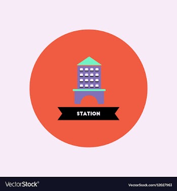 Stylish icon in color circle building Station vector image