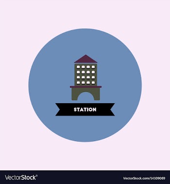 Stylish icon in color circle building station vector image