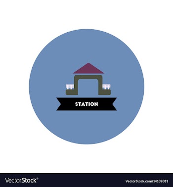 Stylish icon in color circle building station vector image