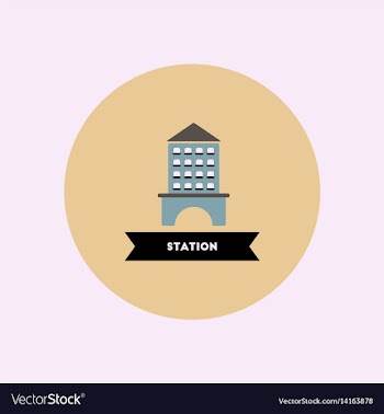 Stylish icon in color circle building station vector image