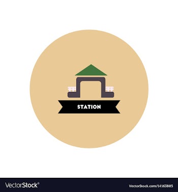 Stylish icon in color circle building station vector image