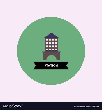 Stylish icon in color circle building station vector image