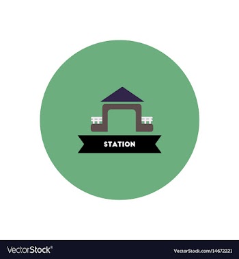 Stylish icon in color circle building station vector image