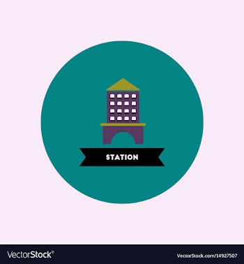 Stylish icon in color circle building station vector image