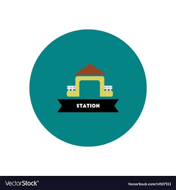 Stylish icon in color circle building station vector image