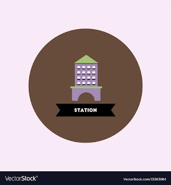 Stylish icon in color circle building station vector image