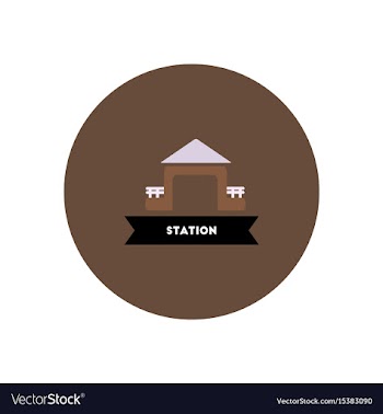 Stylish icon in color circle building station vector image