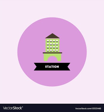 Stylish icon in color circle building station vector image