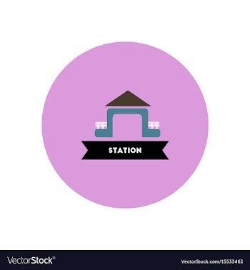 Stylish icon in color circle building station vector image