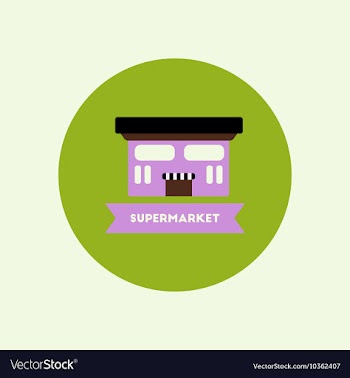 Stylish icon in color circle building supermarket vector image