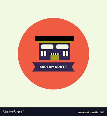 Stylish icon in color circle building supermarket vector image