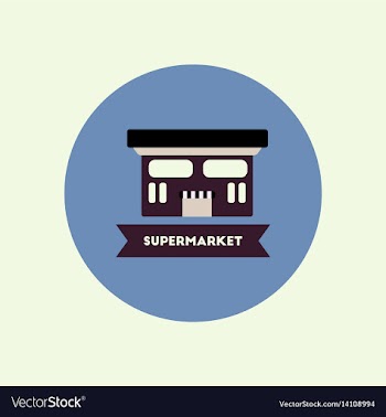 Stylish icon in color circle building supermarket vector image