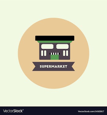 Stylish icon in color circle building supermarket vector image