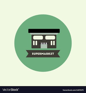 Stylish icon in color circle building supermarket vector image