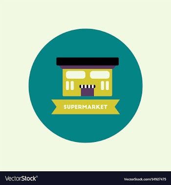 Stylish icon in color circle building supermarket vector image