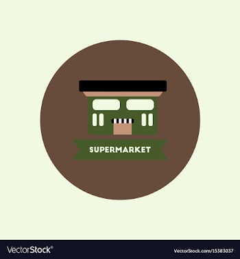 Stylish icon in color circle building supermarket vector image