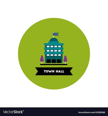 Stylish icon in color circle building town hall vector image
