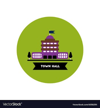 Stylish icon in color circle building town hall vector image
