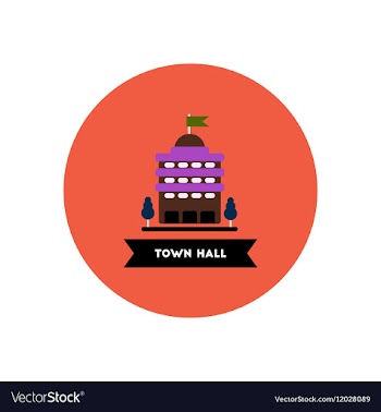 Stylish icon in color circle building town hall vector image