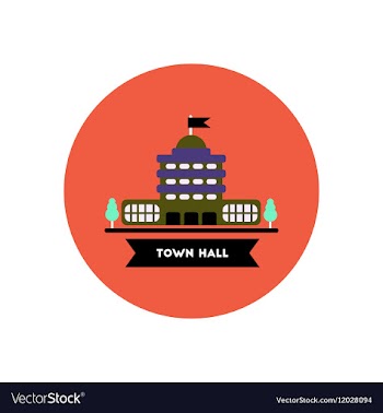Stylish icon in color circle building town hall vector image