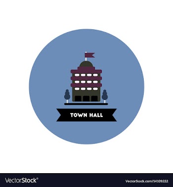 Stylish icon in color circle building town hall vector image