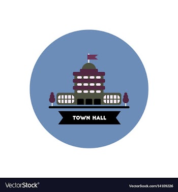Stylish icon in color circle building town hall vector image