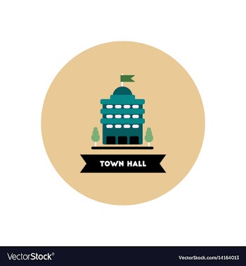 Stylish icon in color circle building town hall vector image