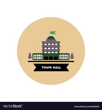 Stylish icon in color circle building town hall vector image