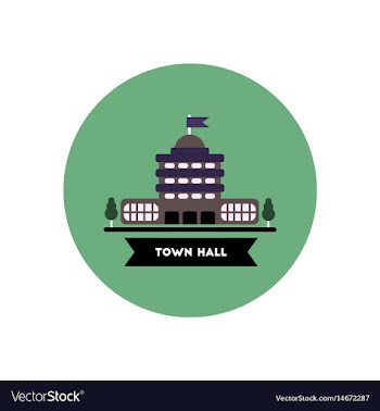 Stylish icon in color circle building town hall vector image