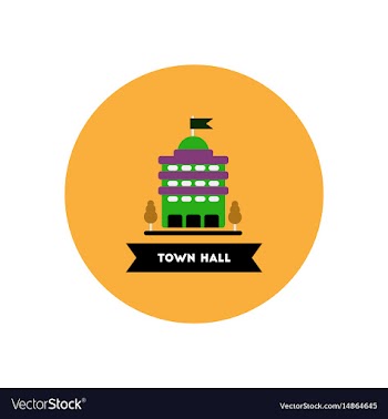 Stylish icon in color circle building town hall vector image