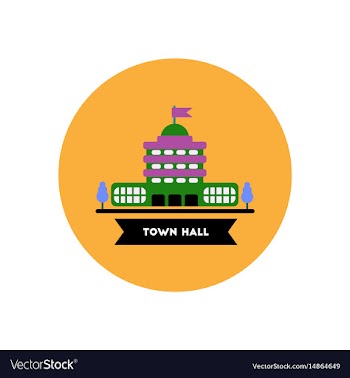 Stylish icon in color circle building town hall vector image