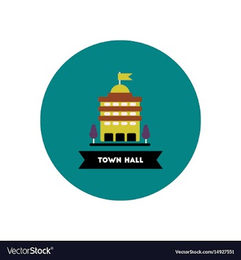 Stylish icon in color circle building town hall vector image