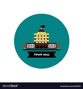 Stylish icon in color circle building town hall vector image