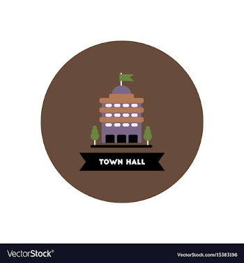 Stylish icon in color circle building town hall vector image