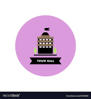 Stylish icon in color circle building town hall vector image