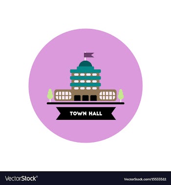 Stylish icon in color circle building town hall vector image