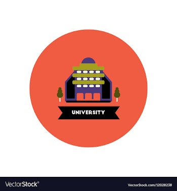 Stylish icon in color circle building university vector image