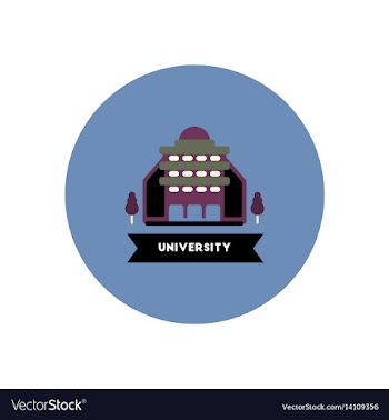 Stylish icon in color circle building university vector image