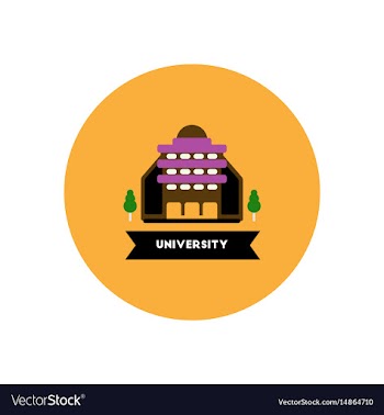 Stylish icon in color circle building university vector image