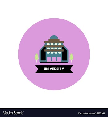 Stylish icon in color circle building university vector image