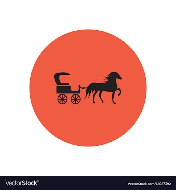 Stylish icon in color circle carriage with horse vector image