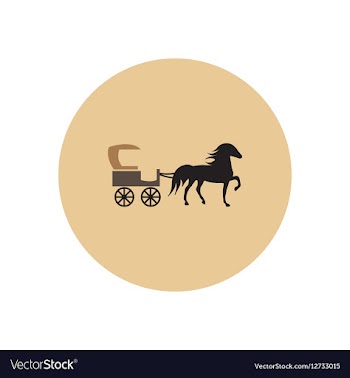 Stylish icon in color circle carriage with horse vector image