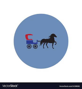 Stylish icon in color circle carriage with horse vector image
