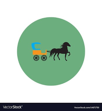 Stylish icon in color circle carriage with horse vector image