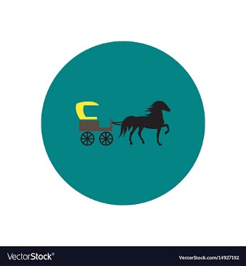 Stylish icon in color circle carriage with horse vector image