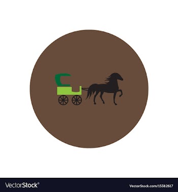 Stylish icon in color circle carriage with horse vector image