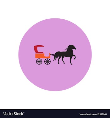 Stylish icon in color circle carriage with horse vector image