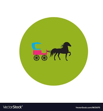 Stylish icon in color circle carriage with horse vector image