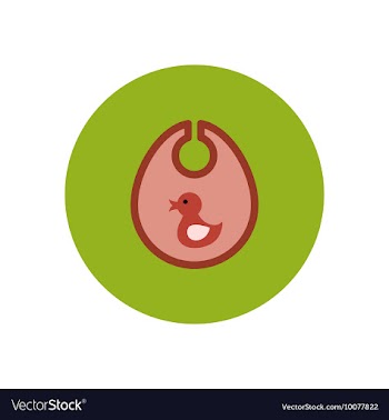 Stylish icon in color circle children bib duck vector image